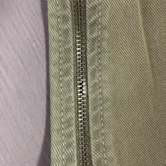 Women's Paige Marley Skinny Zip Denim in Fatigue Green Size 26/27.5 Made in USA - Picture 7 of 8